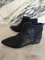 Schwarze Leder Stiefeletten, Grösse 38