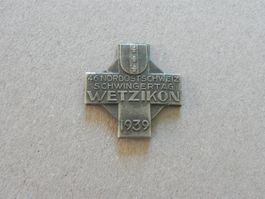 Abz. Brosche N.O. CH Schwingfest Wetzikon ZH 1939 Schwingen