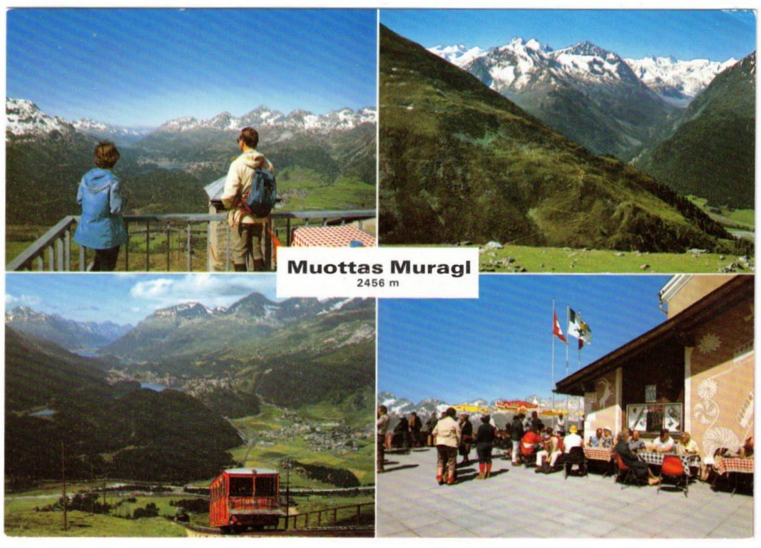 Cartoline postali: St. Moritz - 4 Bild AK Muottas Muragl – Usato da Binningen venduto da Mountainrider