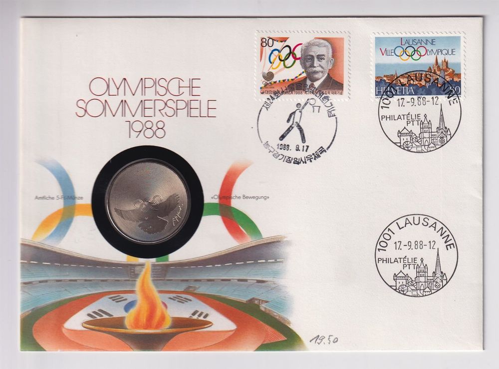 CH/Korea, 1988, Olympische Sommerspiele Kaufen auf Ricardo