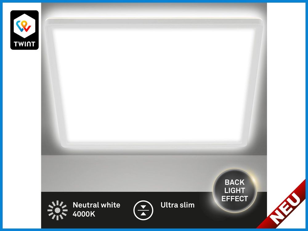 Twocolur LED Deckenleuchte 24W IP44 - Ultradünne 4000K Neutralweiß Lampe Für Wohnräume