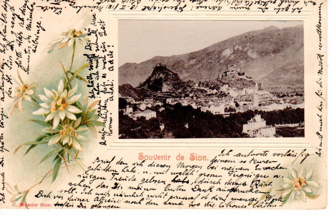 Ansichtskarten: Souvenir de Sion 1902 – Gebraucht aus Wolhusen von Curver9