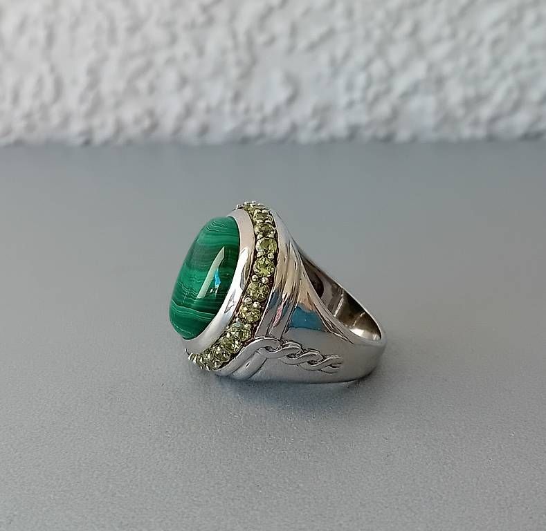 Ringe: Ring mit Malachit und Peridot in Silber – Gebraucht aus Stans von wer_fd5f 2