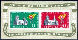 1955 GEDENKBLOCK NAT. BRIEFMARKENAUSSTELLUNG LAUSANNE**DI258