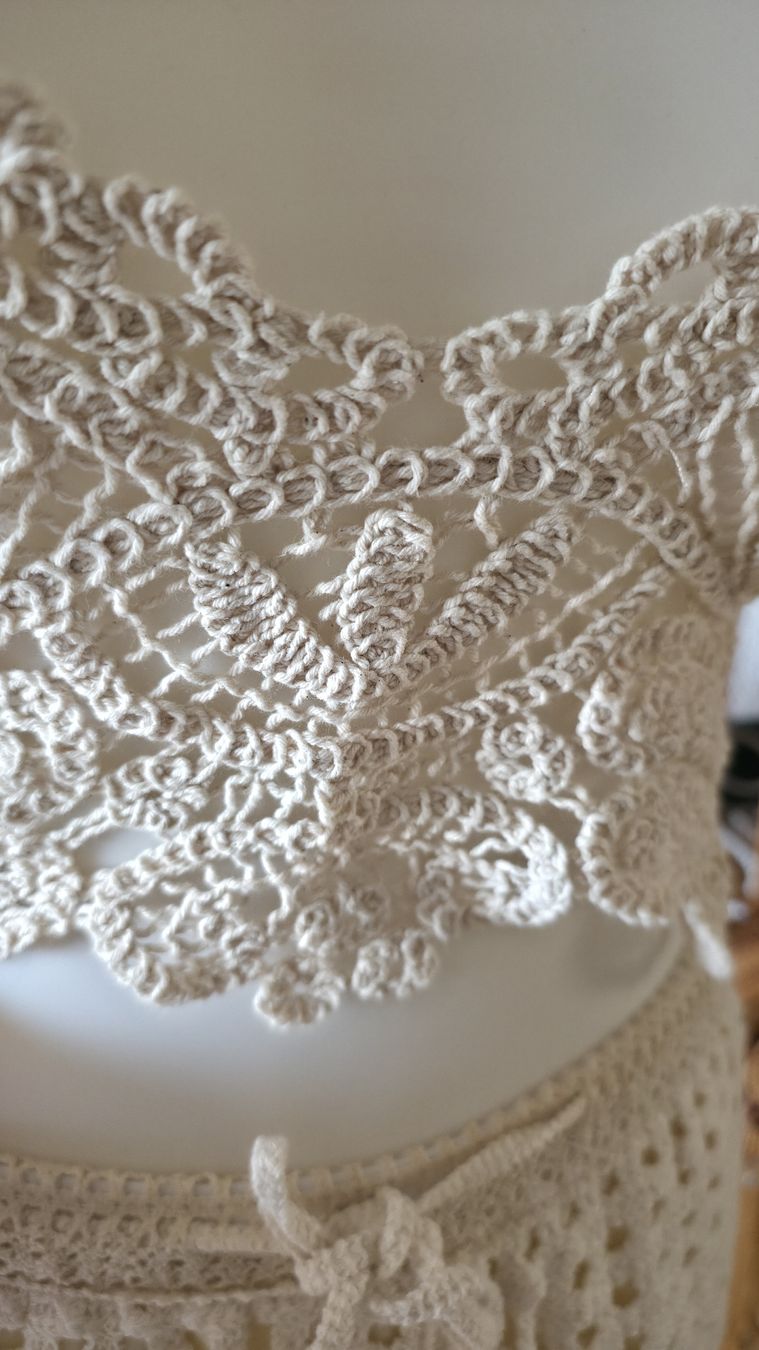 Lots de vêtements: Crocheted Two-Piece Set Cream  – D'occasion à Klingnau par fairy.princess 4
