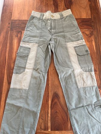 Pantalon cargo vert kaki patchwork taille S