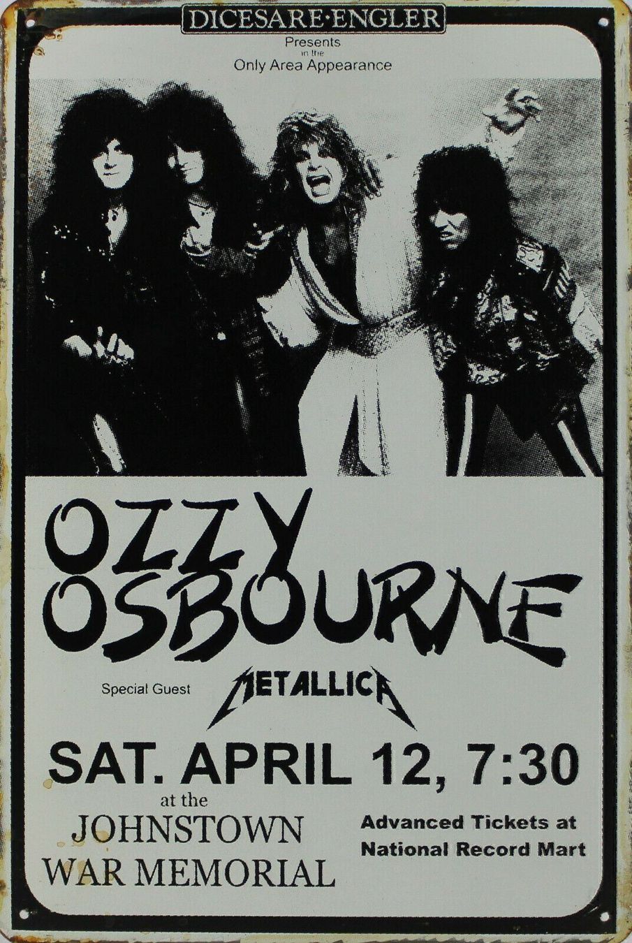 Insegne: Rusty Blechschild-OZZY OSBOURNE&METALLIC – Nuovo e nell'imballaggio originale da Rupperswil venduto da big-one-sale