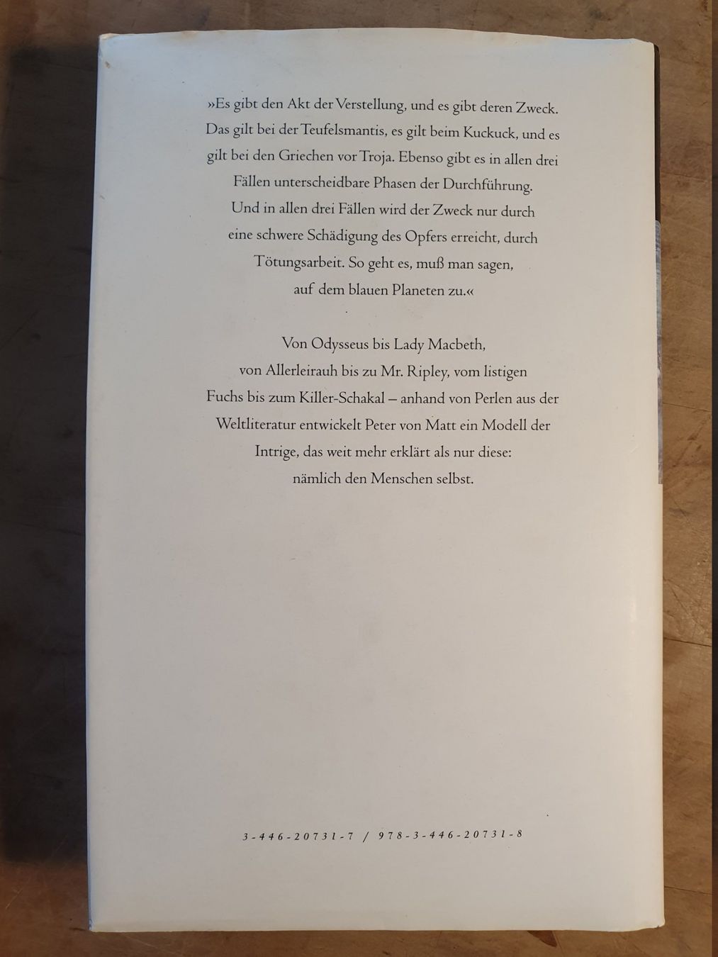 Libri: Die Intrige - Peter von Matt - Hanser - Deutsch – Usato da Zürich venduto da loosebone 6