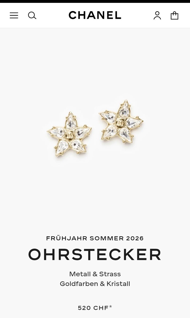 Chanel Ohrringe & -stecker: CHANEL Ohrstecker by MATTHIEU BLAZY FS 2026 – Neu (gemäss Beschreibung) aus Erlenbach ZH von nlh 6