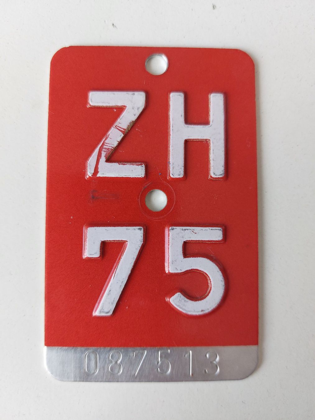 Sachs Insegne: Velonummer ZH 75 plaque Velo – Usato da Schenkon venduto da Uhu007