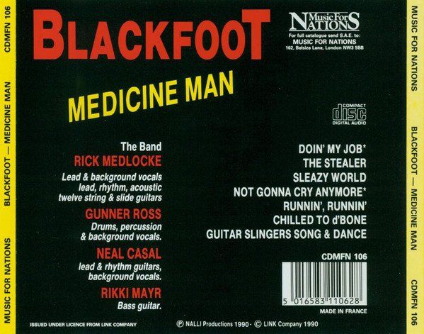 CD: Blackfoot  – Medicine Man – Usato da Gingins venduto da Demonseed 1