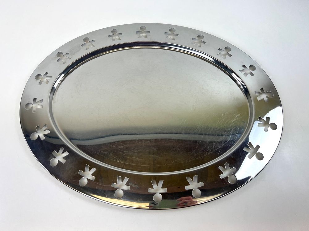 Alessi Servierplatte Edelstahl - Elegante Servierplatte 10x25x29.5cm Aus 18/10 Edelstahl