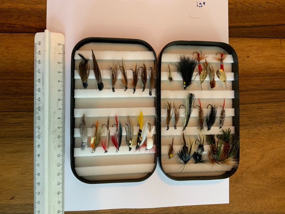 Lot de 50 mouches de pêche à la mouche, 5 couleurs pour pêche à la mouche, mouches sèches et humides, matériel bionique pour la pêche