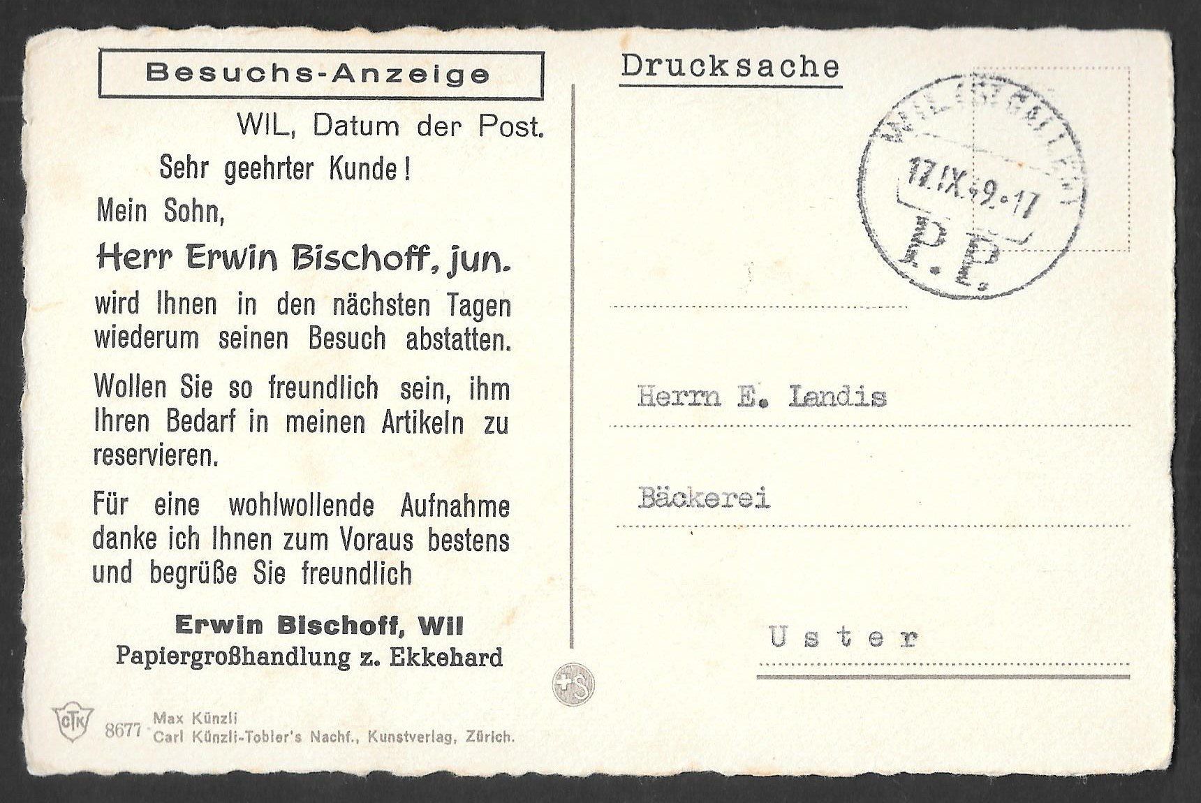 Ansichtskarten: Herisau Marktplatz Werbung Erwin Bischoff Wil – Gebraucht aus Olten von clotaldi 1