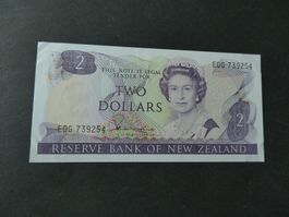 New Zealand, 2 Dollars   - ungefaltet