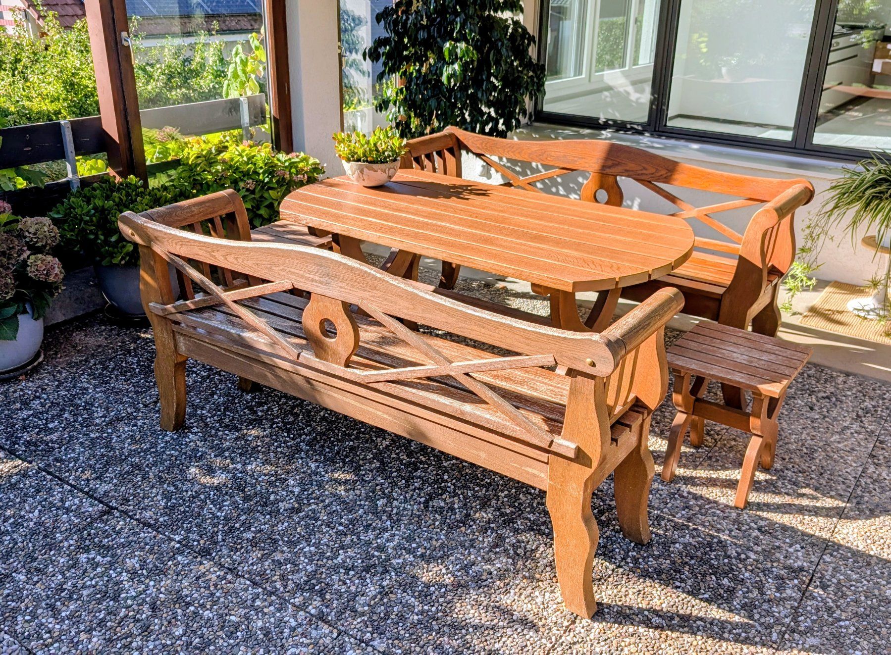 Tavoli: Gartentisch und Sitzbänke Eiche massiv – Usato da Oberhof venduto da rafael_r 3