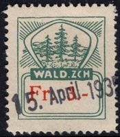 3 Fr. Fiskalmarke von der Gemeinde WALD