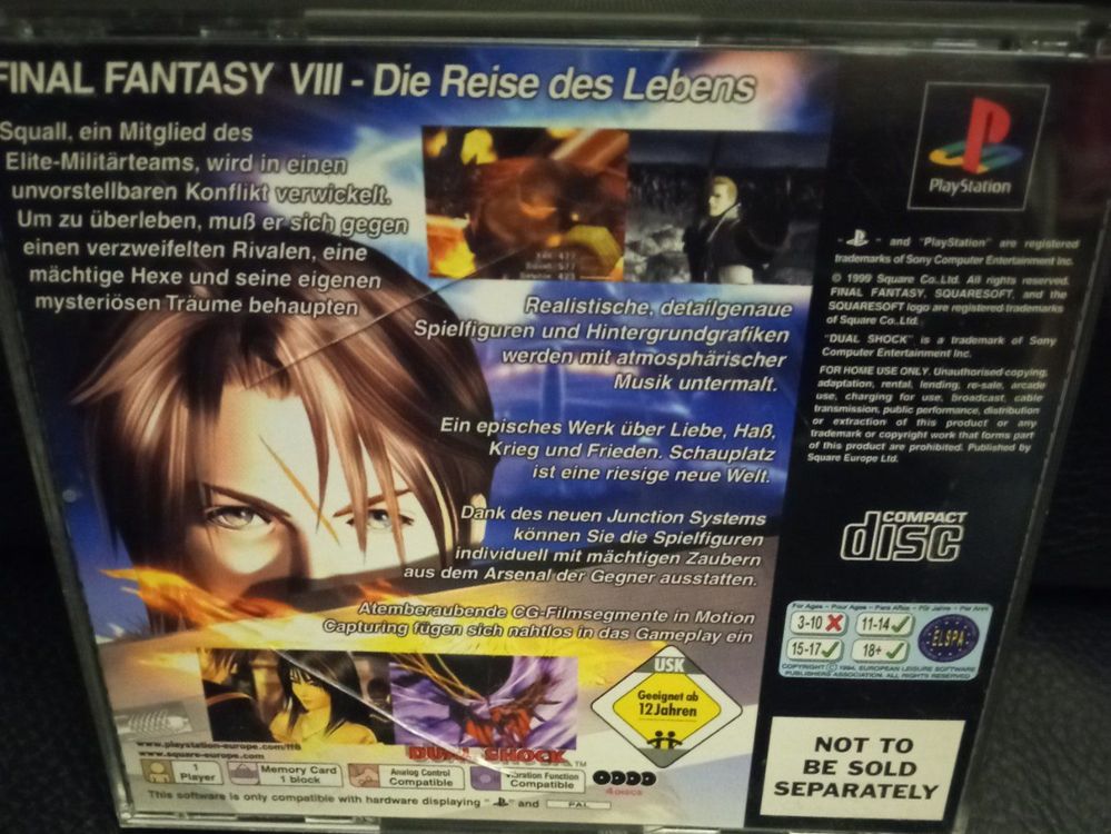 Final Fantasy VIII Sur PS1 – Complet, Version Allemande (PAL) – Bon état