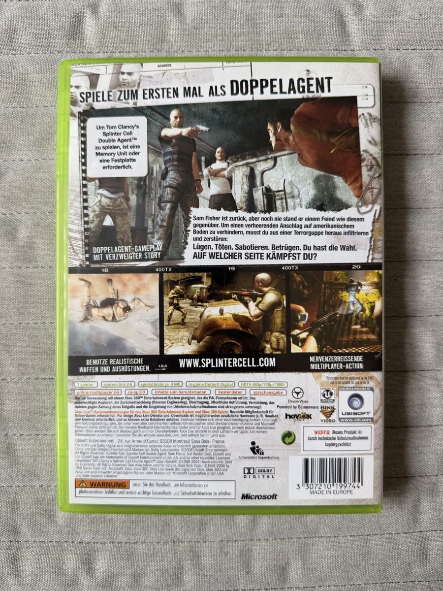 Microsoft Giochi: Tom Clancy's Splinter Cell Double Agent für Xbox 360 – Usato da Thunstetten venduto da Virus_33 2