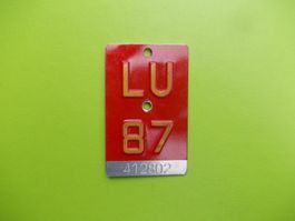Velonummer / Fahrradnummer LU 87