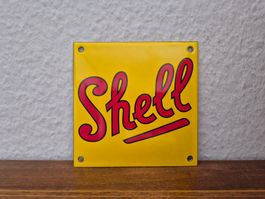Emailschild Shell Logo Tankstelle Tanksäule Emaille Schild
