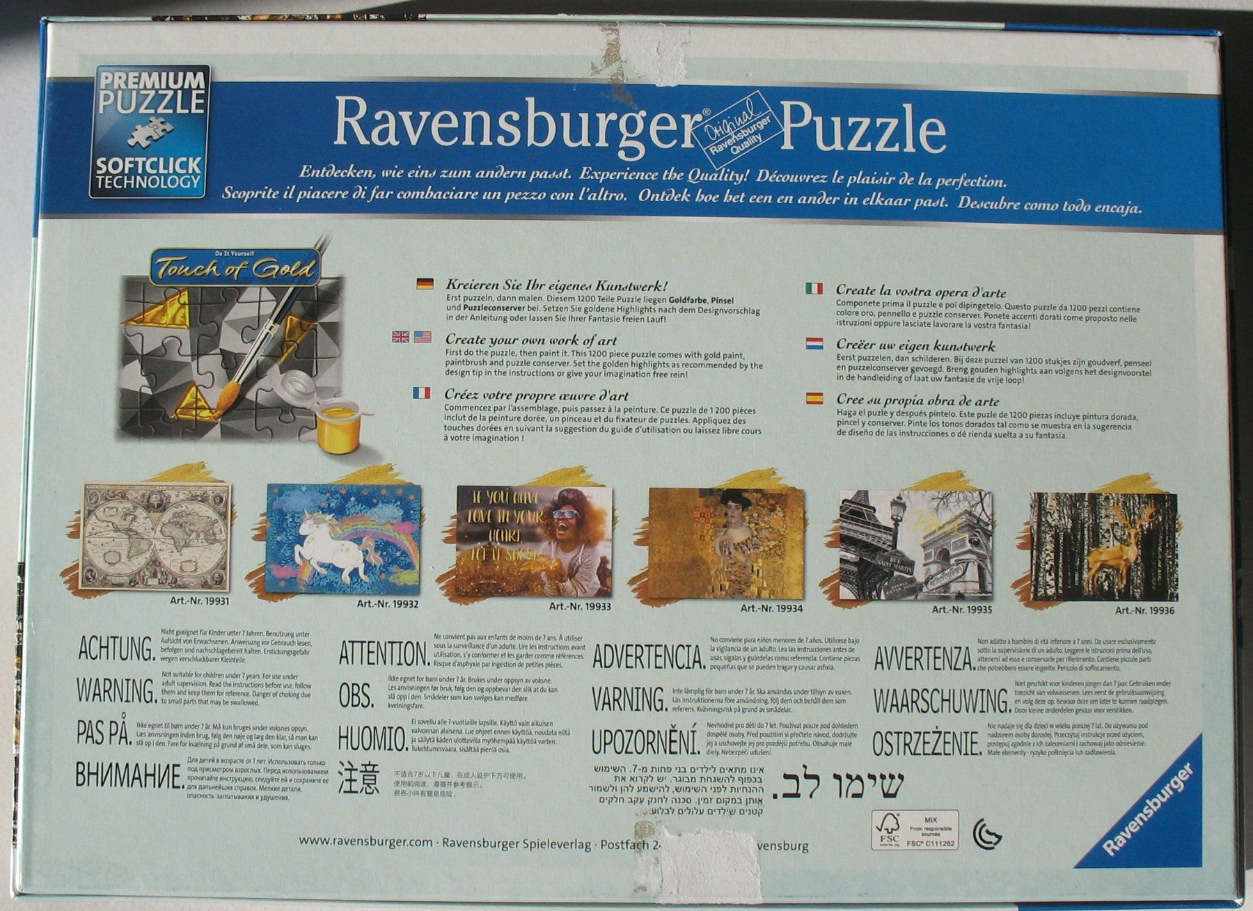 Ravensburger Puzzle: Ravensburger Puzzle 1200 - Hirsch im Birkenwald – Usato da Luzern venduto da Baumhuepfer01 1