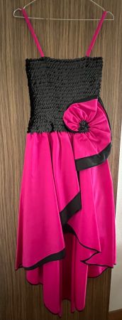 Festliches Kleid, inkl. Zubehör, Pink-schwarz Gr. S/36