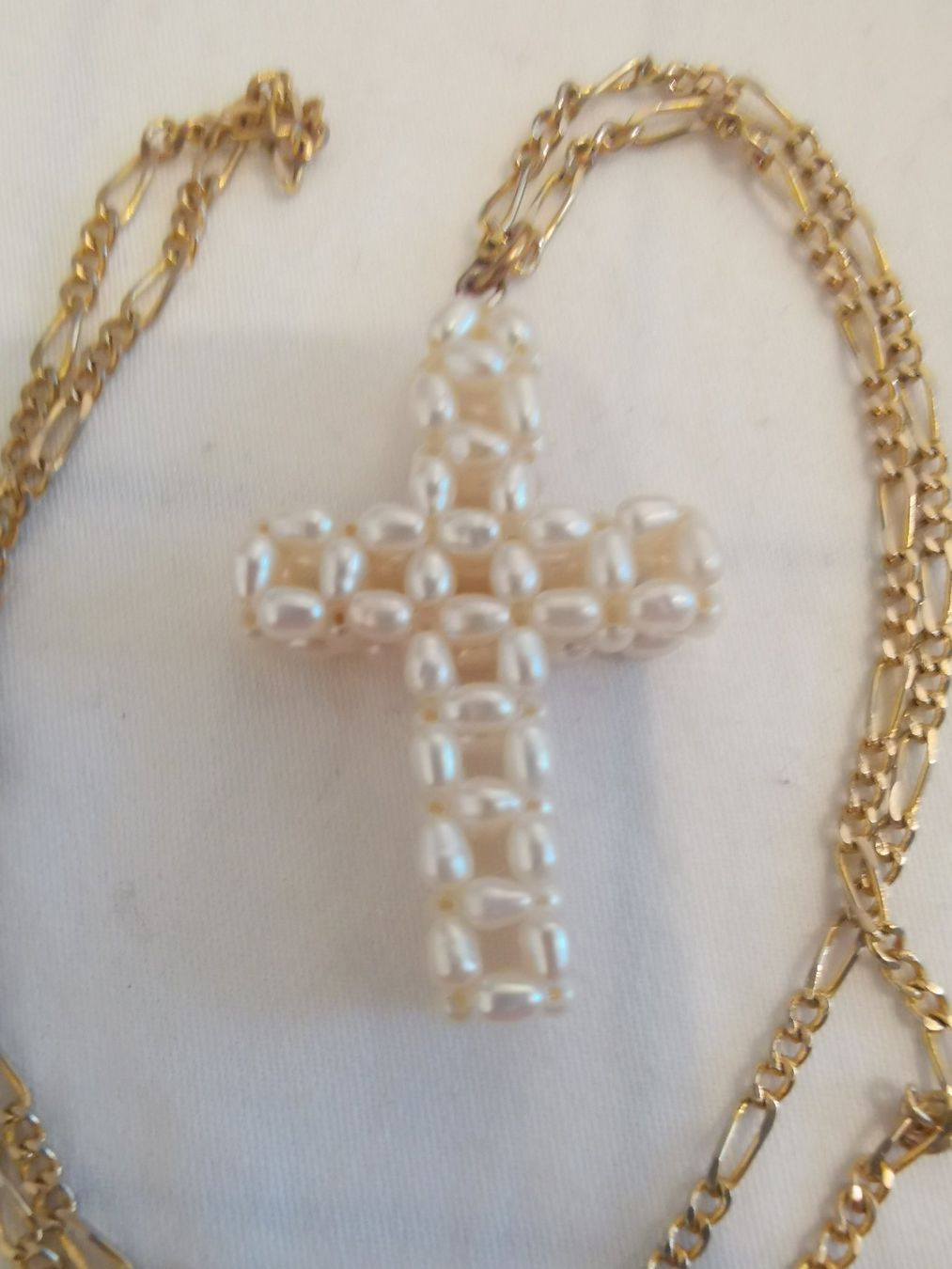 Anhänger: SCH. SÜSSWASSER PERLENKREUZ M. KETTE – Gebraucht aus Allschwil von Male54