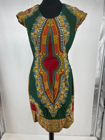 Robe Africaine verte à Motif Madagascar