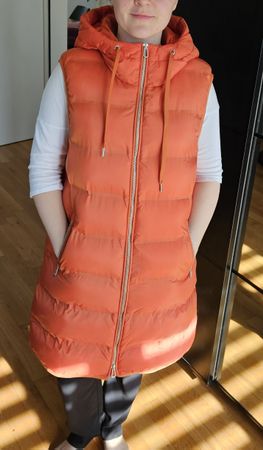 TOM TAILOR LONG LIGHTWEIGHT VEST - Weste - gold flame orange