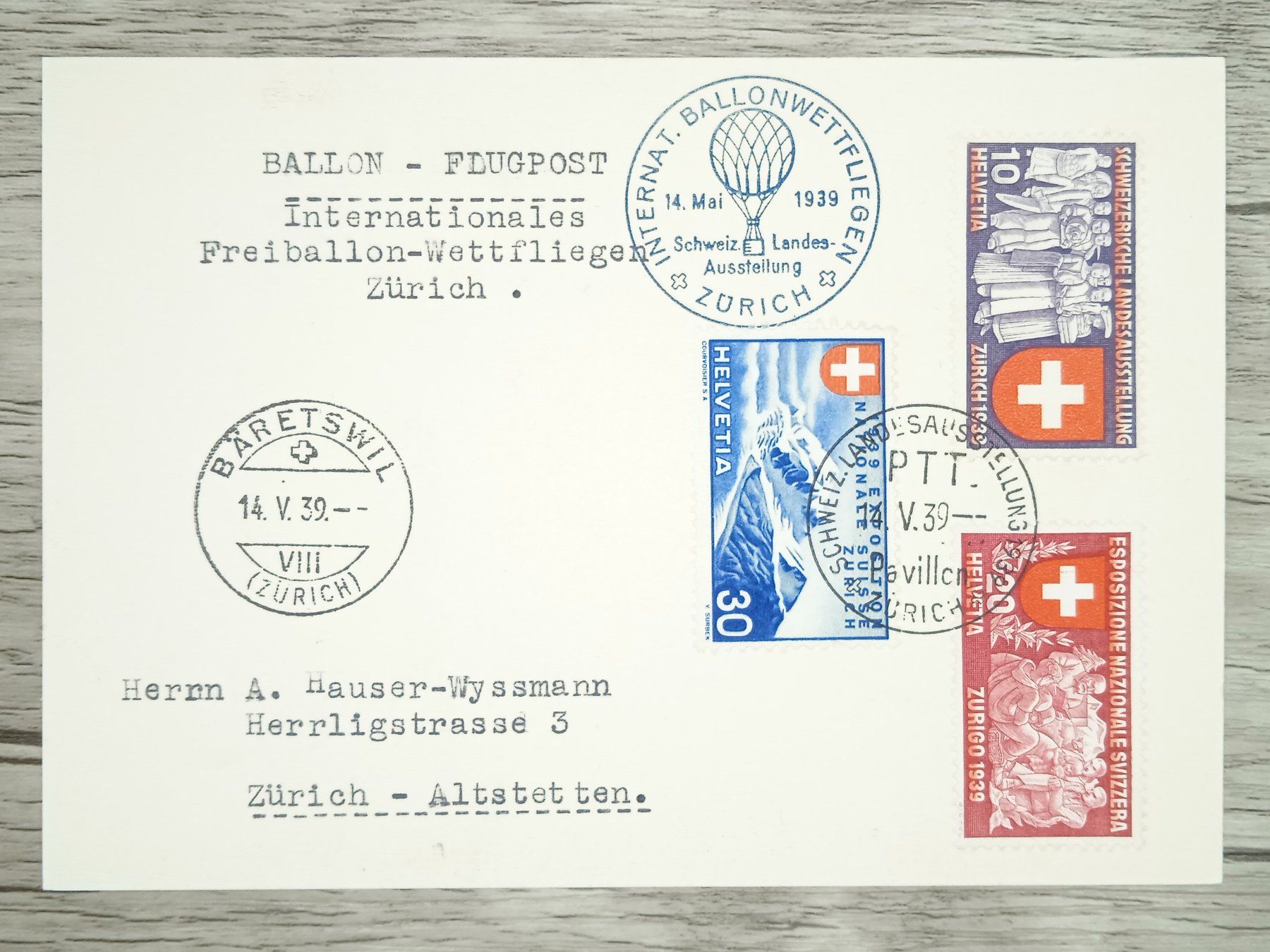 Tutti i francobolli: TR06 Carte Postale + Timbre Suisse 1939 – Usato da Cousset venduto da Patrick_Collections