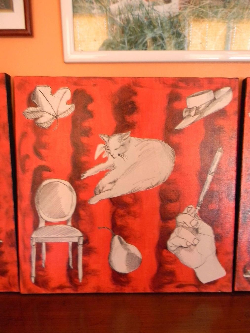 Dipinti: triptique peinture-collages "le chat" – Nuovo e nell'imballaggio originale da Bournens venduto da monique048 1