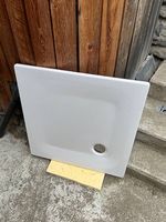 Receveur de douche émaillé 80 x 80 cm avec siphon Geberit