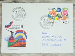 CL02 Enveloppe + Timbre Suisse 1988