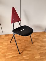 Einzigartiger Vintage-Stuhl, Retro-Design, Schwarzer und rot