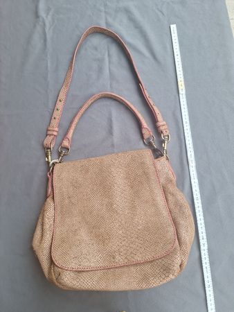 Umhängetasche beige-braun, Vintage, Schlangenoptik Damen