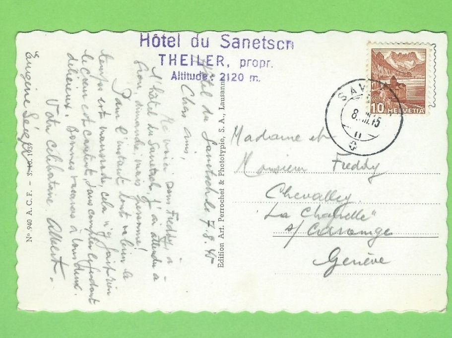 Cartoline postali: Hotel Sanetsch – Usato da Zürich venduto da t24_de 1