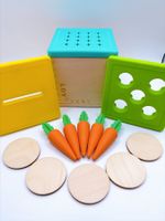 Wooden Coin Bank Carrot Lid Holzspardose Karotten Lovevery