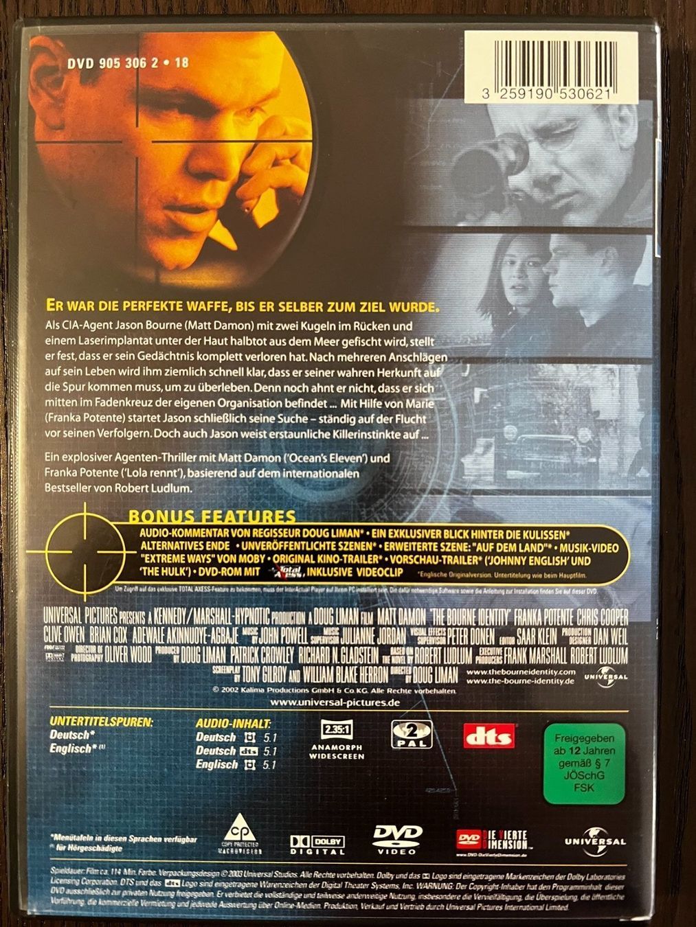 Tutti i DVDs: Die Bourne Identität – Usato da Zürich venduto da FilmFreunde 1