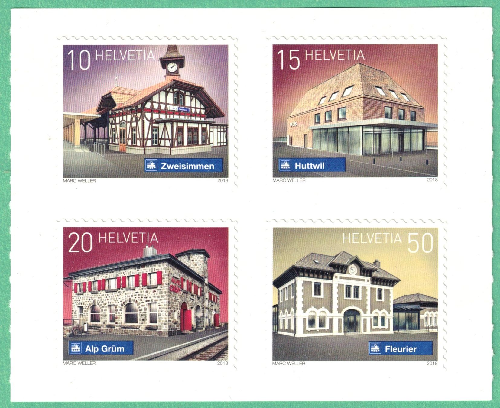 Tous les timbres: 2018  DM Schweizer Bahnhöfe   postfrisch – Neuf (Voir description) à Mellingen par Ginger