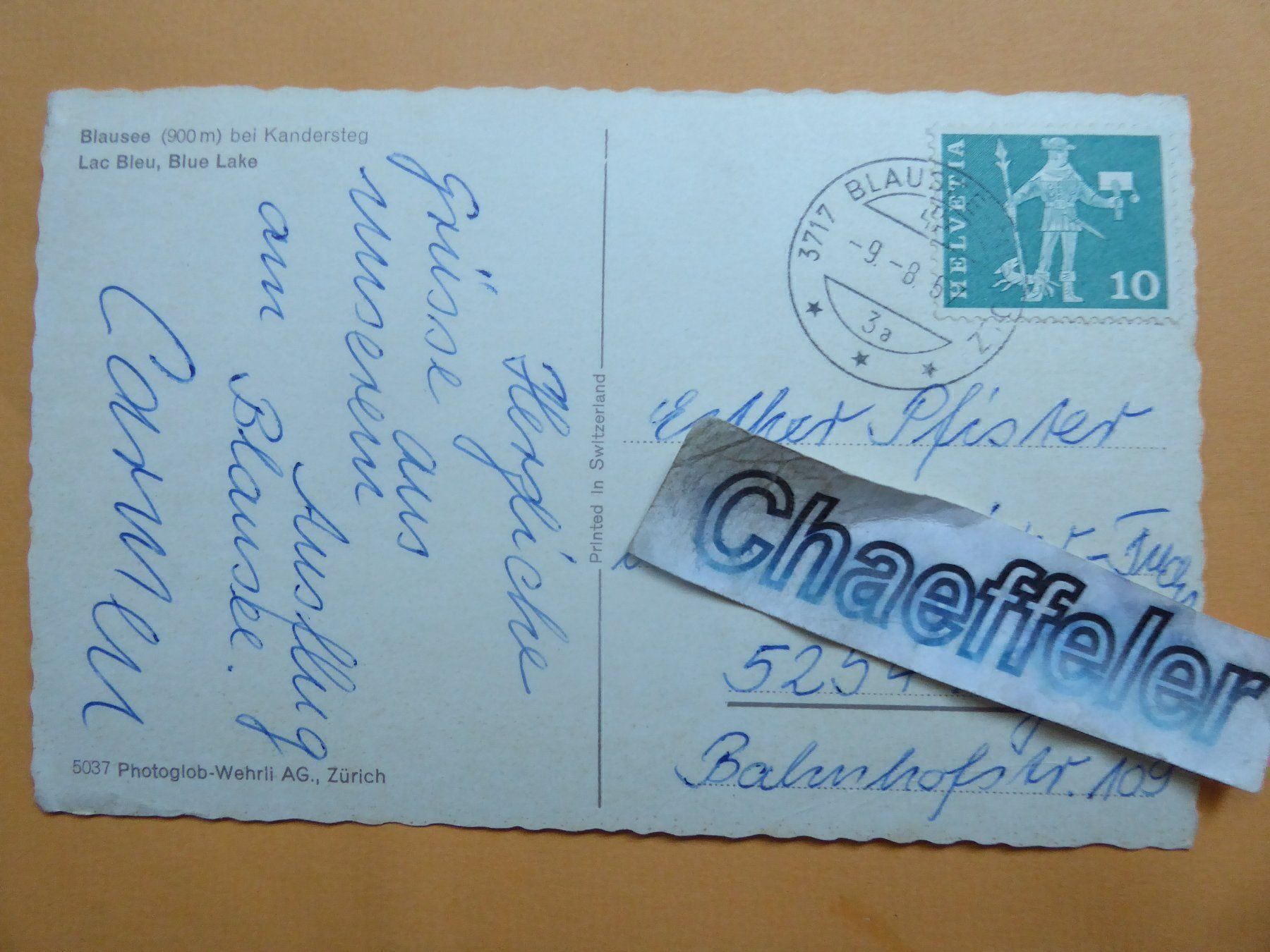 Cartoline postali: 1967 Blauseee bei Kandersteg – Usato da Zürich venduto da Chaeffeler 1