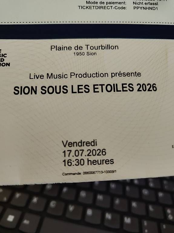 Billets: 2 billets vendredi Sion sous les étoiles – Neuf avec emballage d'origine à Mathod par fan_jqp9