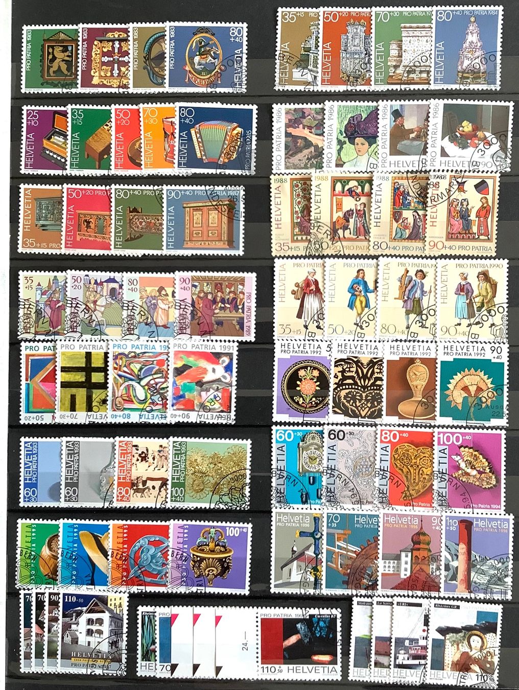 Tutti i francobolli: 1983  - 1999 - Pro Patria / Kompl. Satze ET – Nuovo (secondo la descrizione) da Liestal venduto da Skunk02