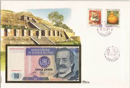 10 Inti Banknote Diez Intis - Inkagott der Sonne - Peru 1987