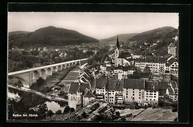 Ansichtskarten: AK Baden, Gesamtansicht mit Kirche – Gebraucht aus Berlin von bartko-reher