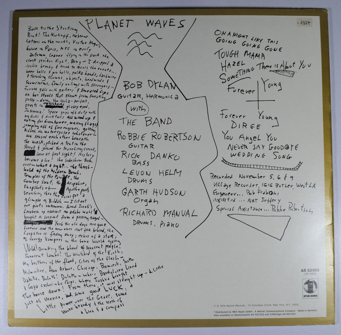 Dischi in vinile: LP: BOB DYLAN - Planet Waves – Usato da Frenkendorf venduto da Yard-Sale-2000 1