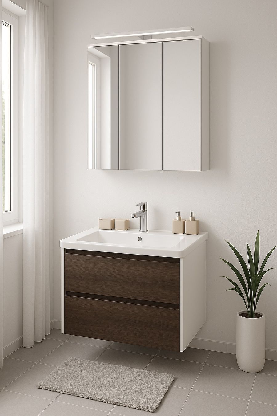 Mobili per bagno: Gäste WC  Badmöbel mit Spiegelschrank B60 cm 60% Rabatt – Nuovo (secondo la descrizione) da Root venduto da Lavaline 1