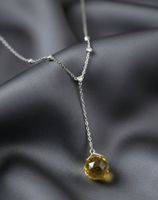 Elegantes Citrin Collier (Silber 925 rhodiniert) - NEU