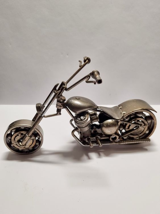 Handgelötetes Motorrad Modell Aus Metall - Schmiedeeisen Dekoration 20x12cm