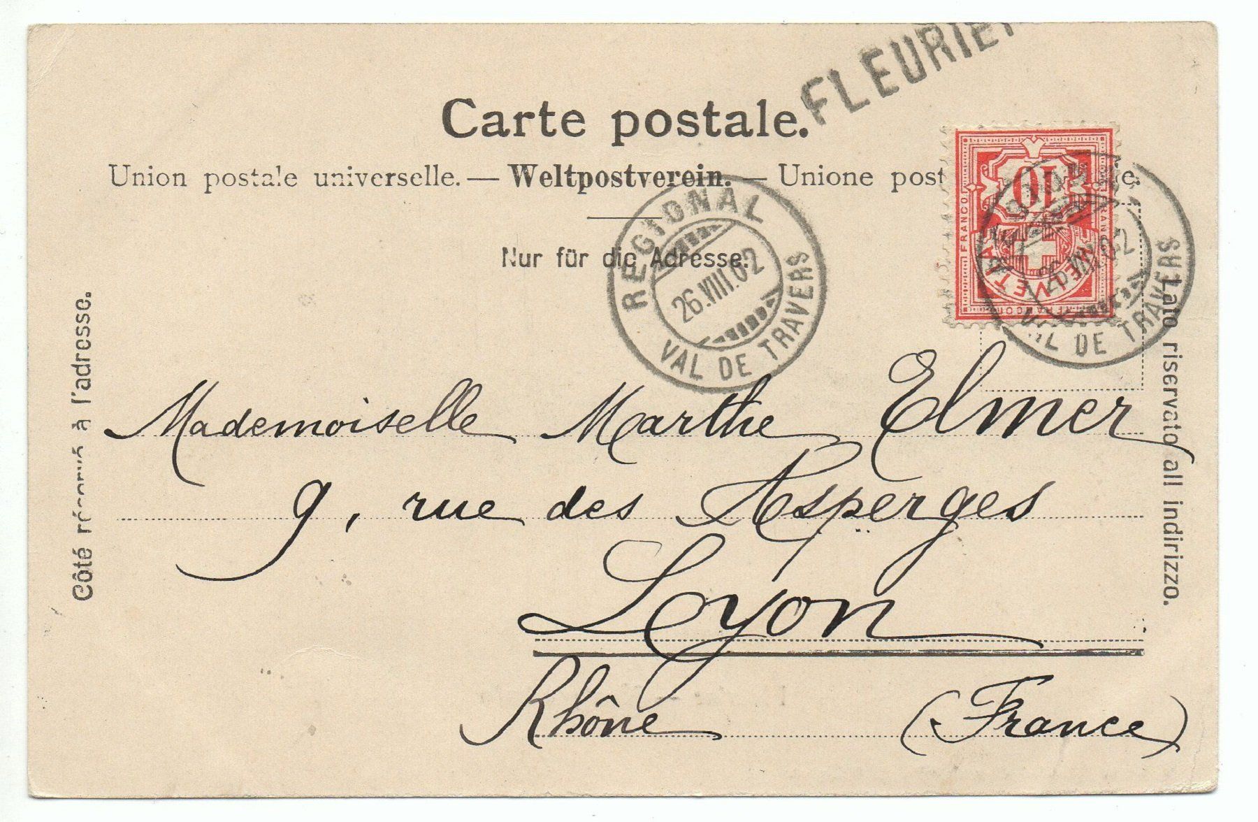 Cartoline postali: FLEURIER Vue générale, Stabstempel – Usato da Jona venduto da philajona 1